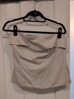 LOFT Cream Off-Shoulder Foldover Camisole